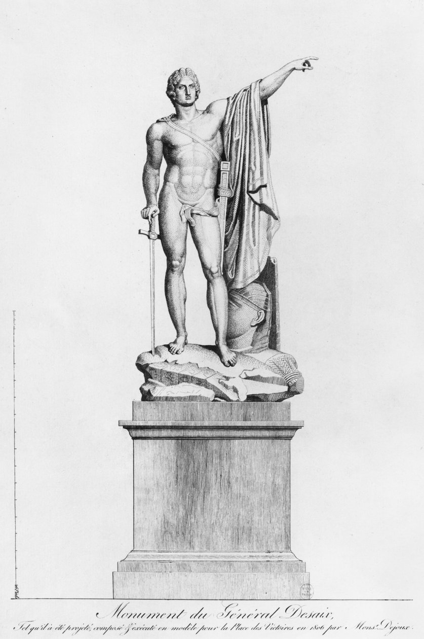 Ontwerp voor een monument voor generaal Desaix de Veygoux door de beeldhouwer Claude Dejoux, Place des Victoires, Parijs, 1806 door French School