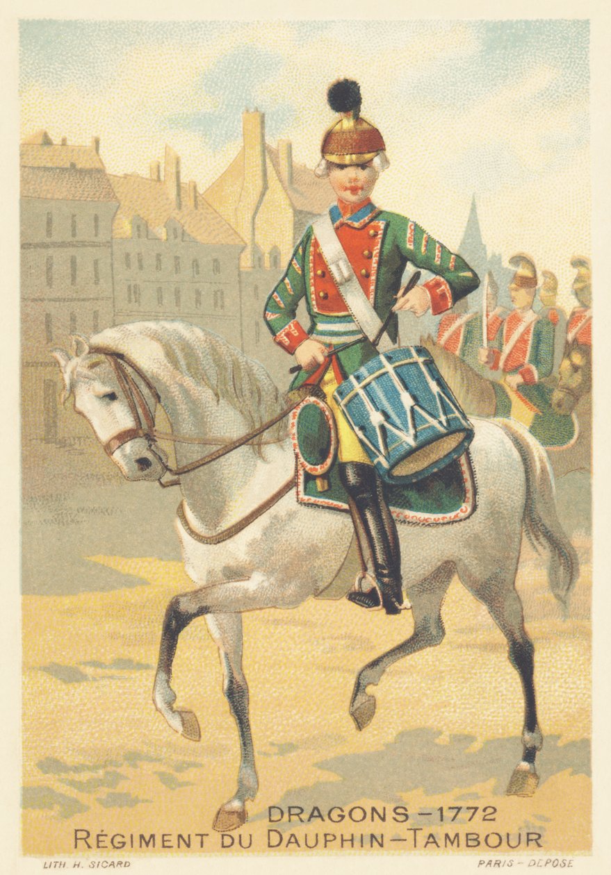 Draken, Regiment du Dauphin, Drambour in 1772 door French School