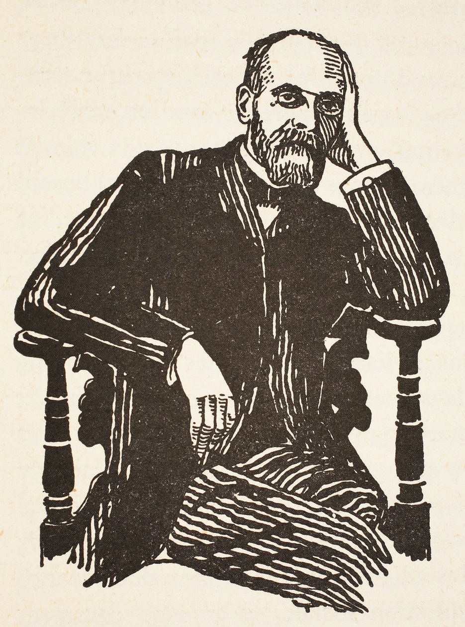 Durkheim, illustratie uit Histoire de la Nation Francaise, Sciences, Volumes I & II, door Gabriel Hanotaux, 1924 door French School