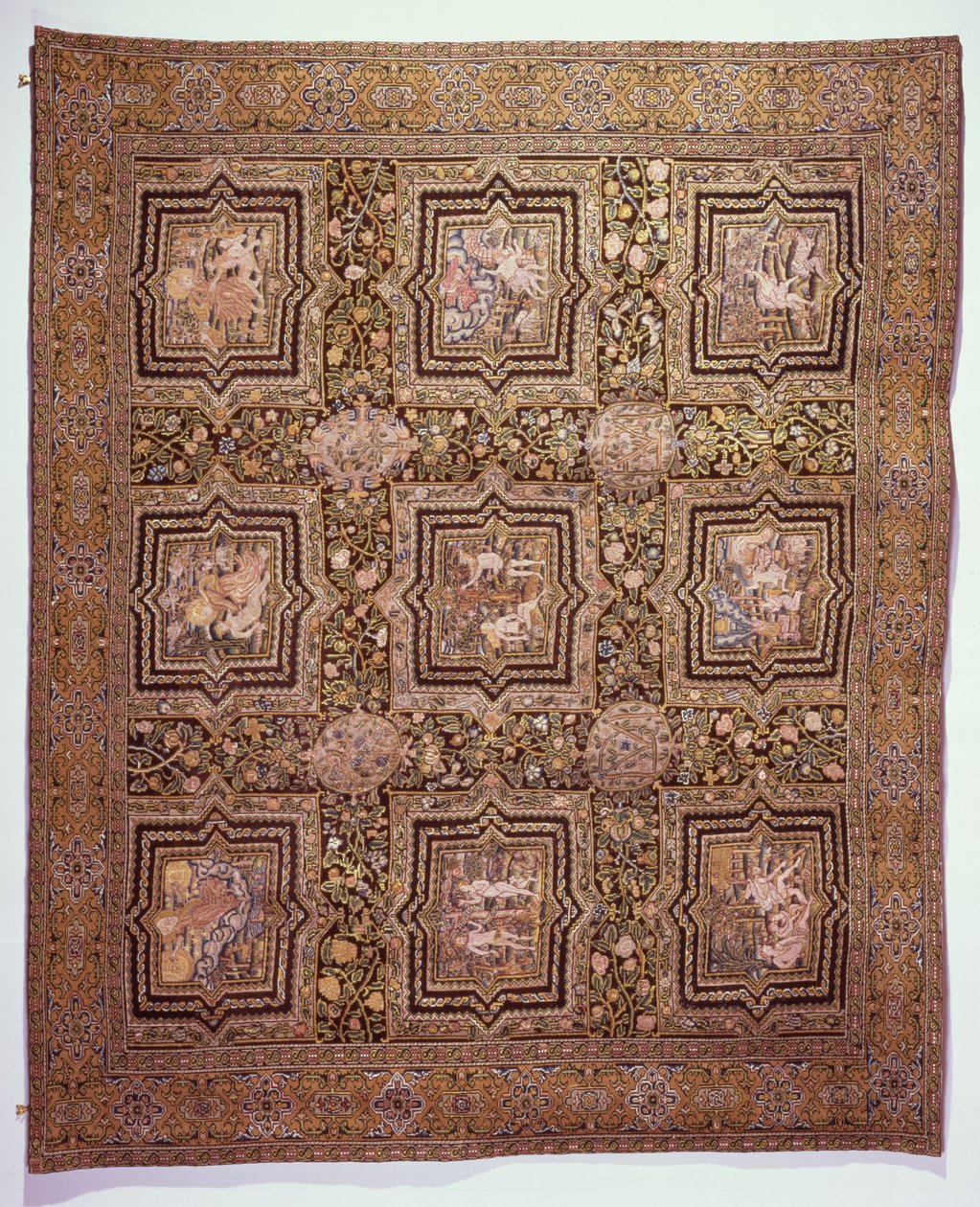 Geborduurd tafelkleed met bijbelse scènes, ca.1600 door French School