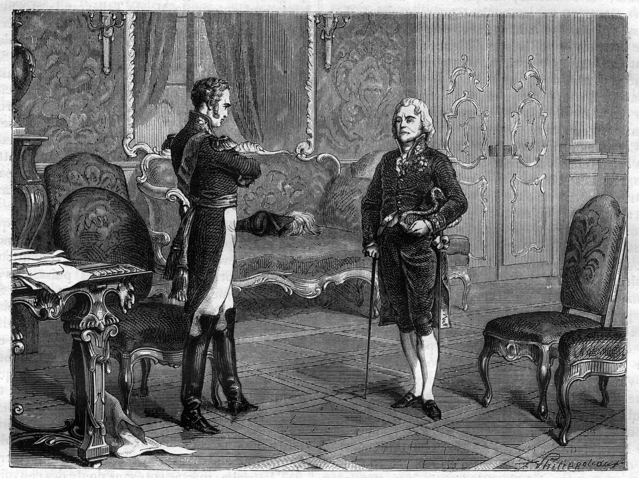 Keizer Alexander I van Rusland (1777-1825) met Charles Maurice de Talleyrand Perigord (1754-1838) door French School