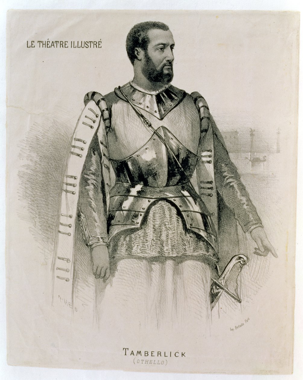 Enrico Tamberlick als Othello, uit The Illustrated Theatre door French School