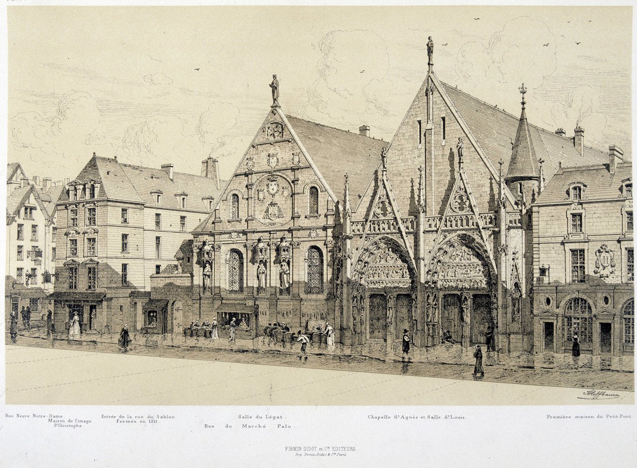 Entree van het Hotel-Dieu, rue du Marche Palu, in 1590 - in 