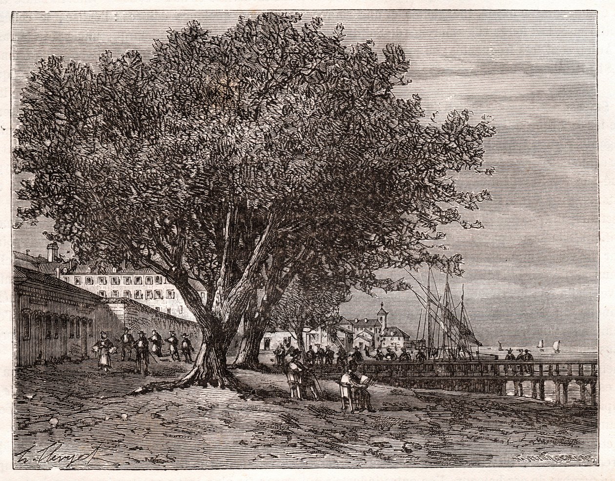 Evian-les-Bains (Evian les Bains) - Haute-Savoie - gravure in 