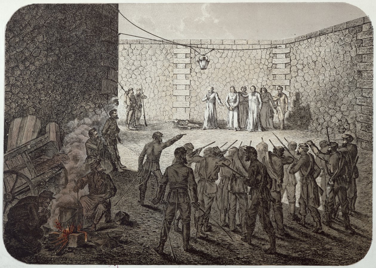 Executie van gijzelaars tijdens de Commune, 1871 door French School