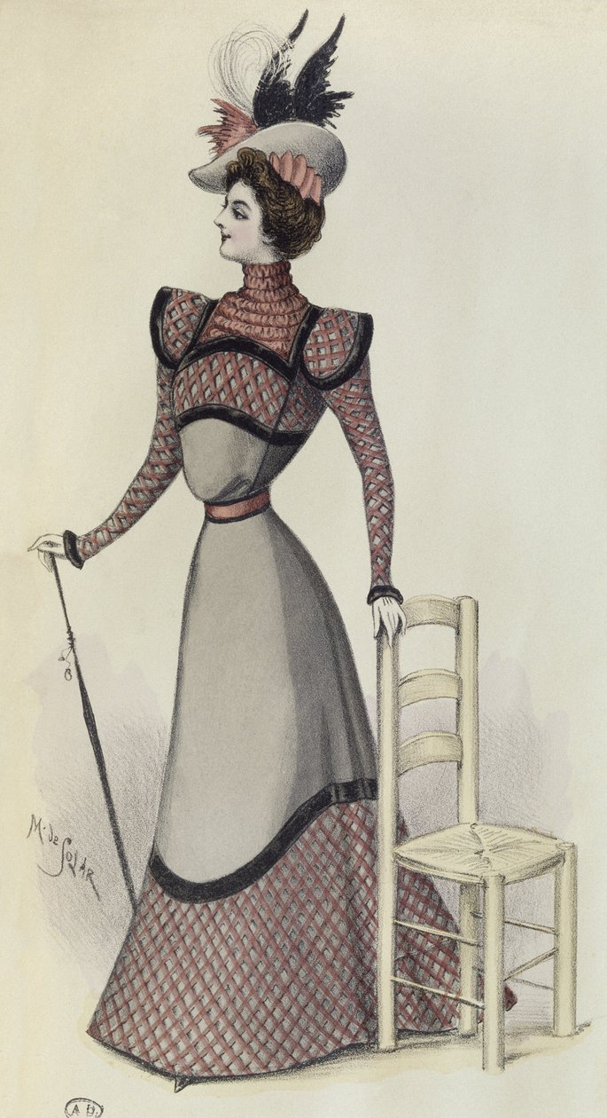 Modeplaat, illustratie uit La Nouvelle Mode, 1897 door French School