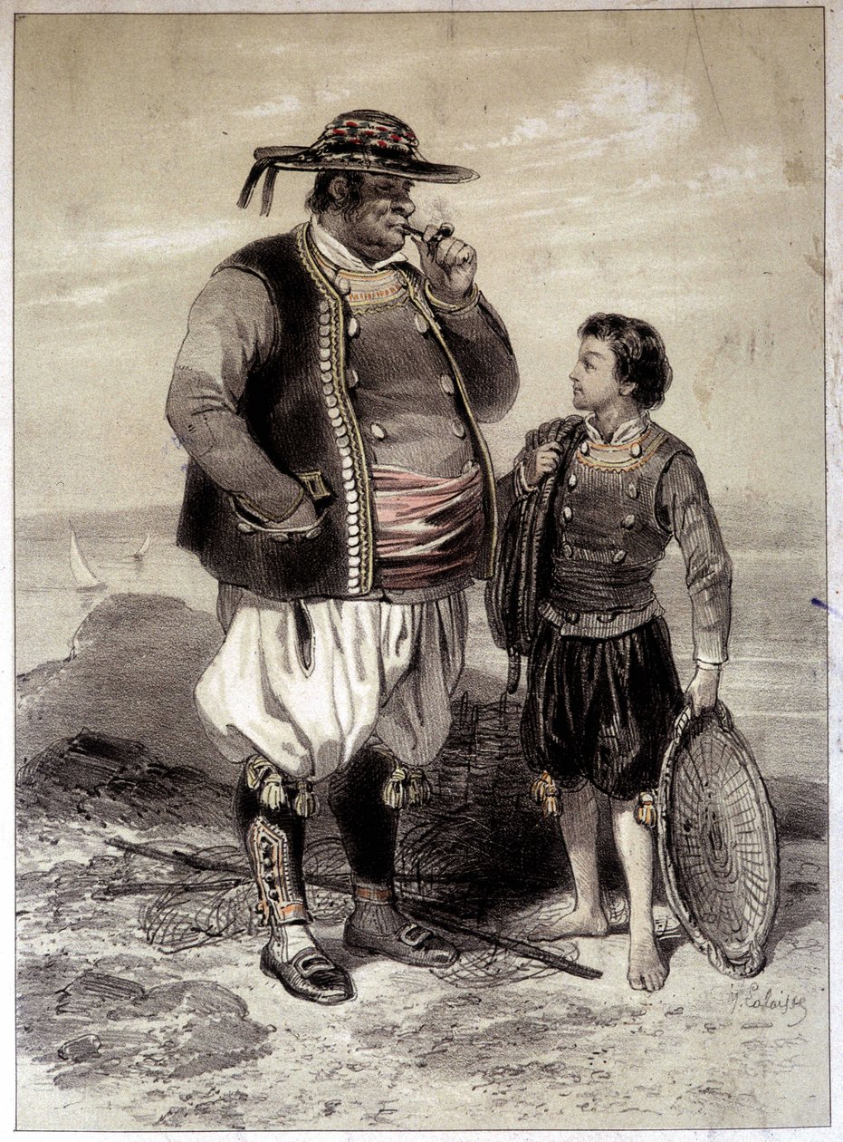 Vissers van Douarnenez, ca. 1855 door French School
