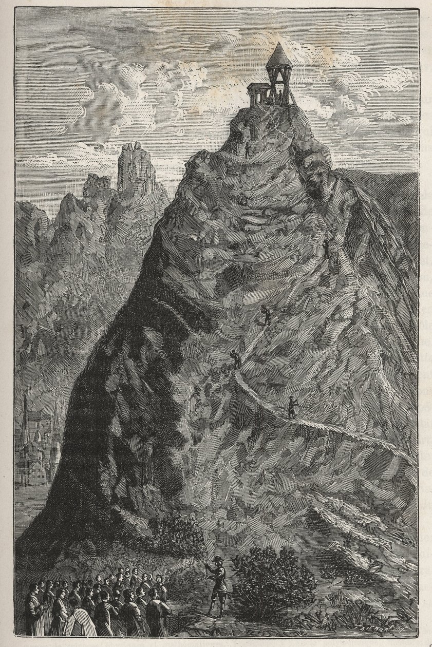 Florin Perier voert experiment van Torricelli uit op de top van de Puy de Dôme, 19 september door French School