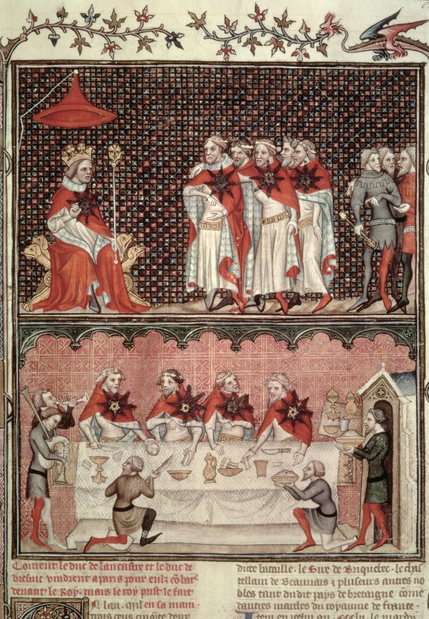De Dauphin Karel (1338-80) en de Afgevaardigden van de Drie Staten, uit de Grandes Chroniques de France, 1375-79 door French School