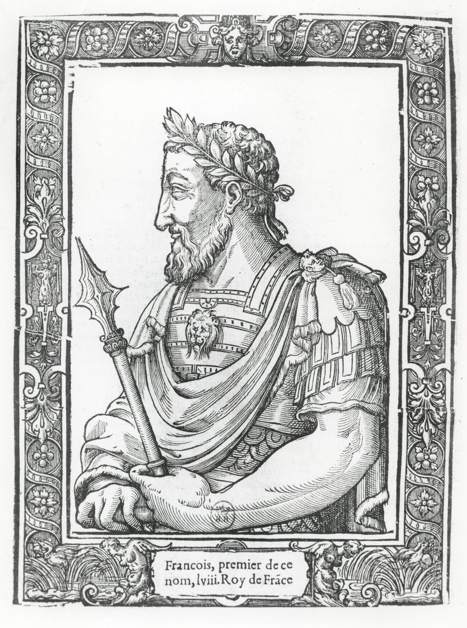 Francis I van Frankrijk (gravure) door French School