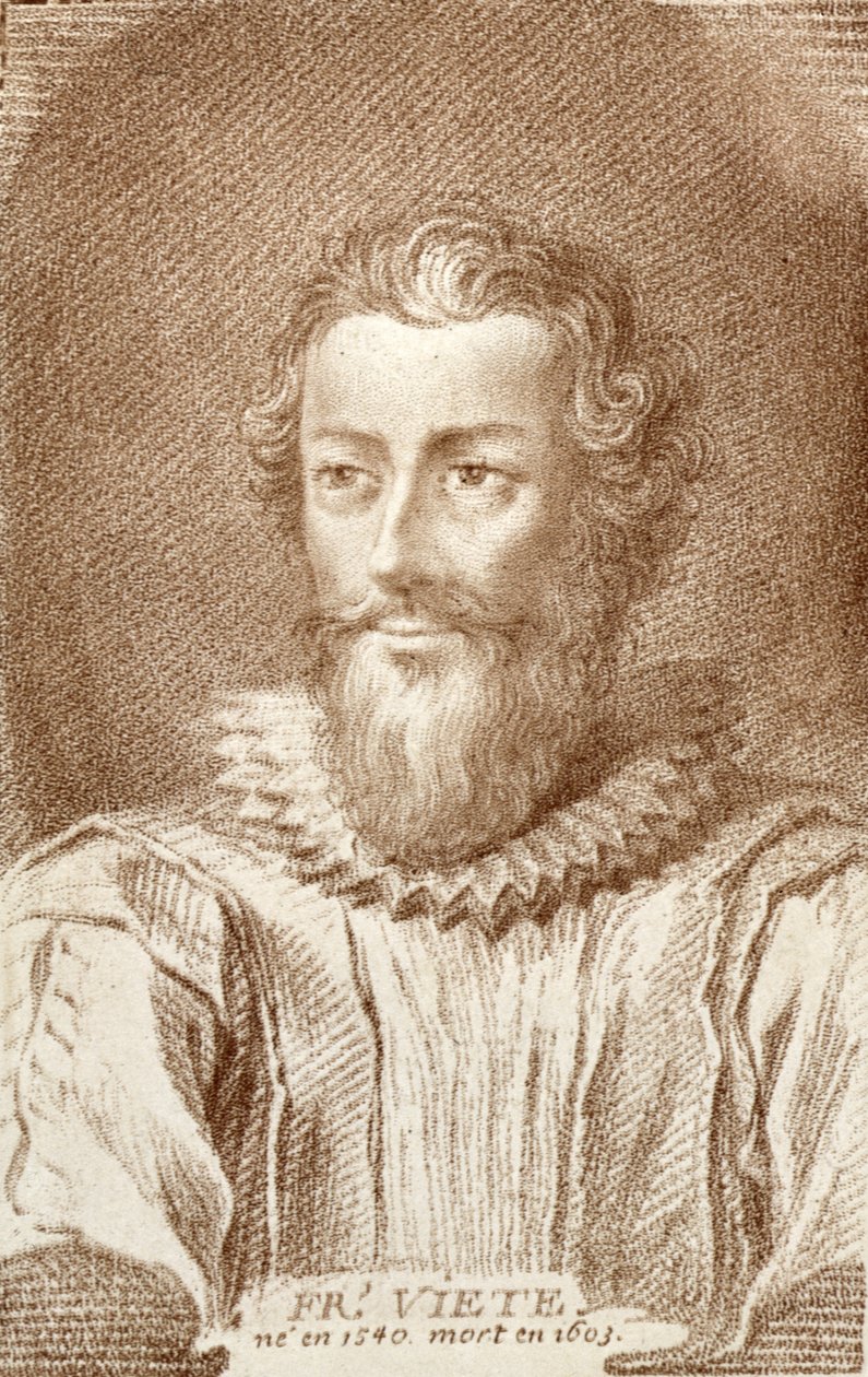 François Viète (1540-1603), illustratie uit Histoire des Mathématiciens door Alexandre Saverien (1720-1805), gepubliceerd in Parijs 1766 door French School