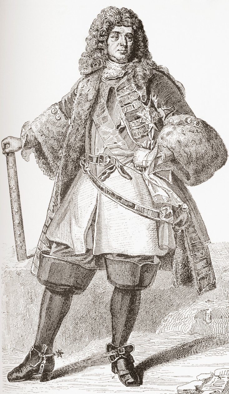 François de Neufville, 2e hertog van Villeroy, 1644-1730. Franse soldaat. Uit Les Heures Libres gepubliceerd in 1908. door French School