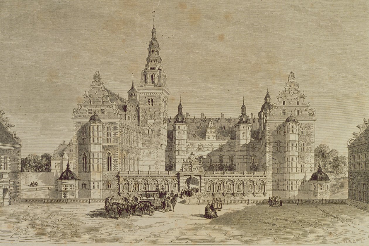 Kasteel Frederiksborg, Hillerod, Denemarken, 1850s, uit `Le Tour du Monde, gepubliceerd Parijs, 1860s door French School