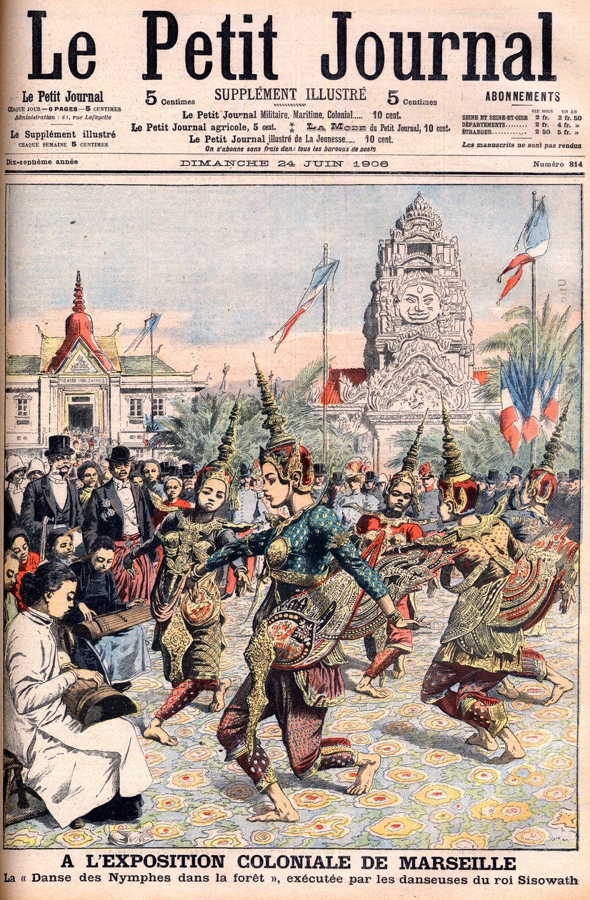 Franse Koloniale Tentoonstelling in Marseille - Illustratie voor Le Petit Journal, 24 juni 1906 (gravure) door French School