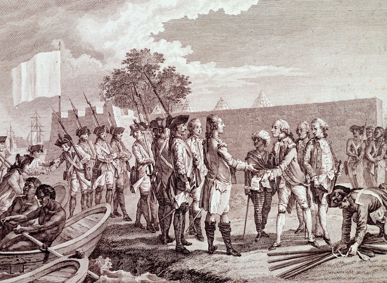 Franse legerlanding in Saint-Louis van Senegal door French School