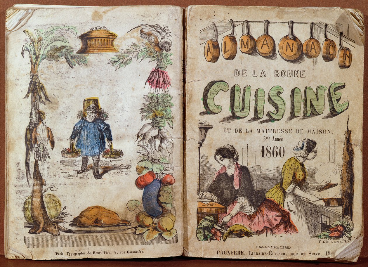 Voorkant van de Almanach de la Bonne Cuisine et de la Maitresse de Maison, 1860 door French School