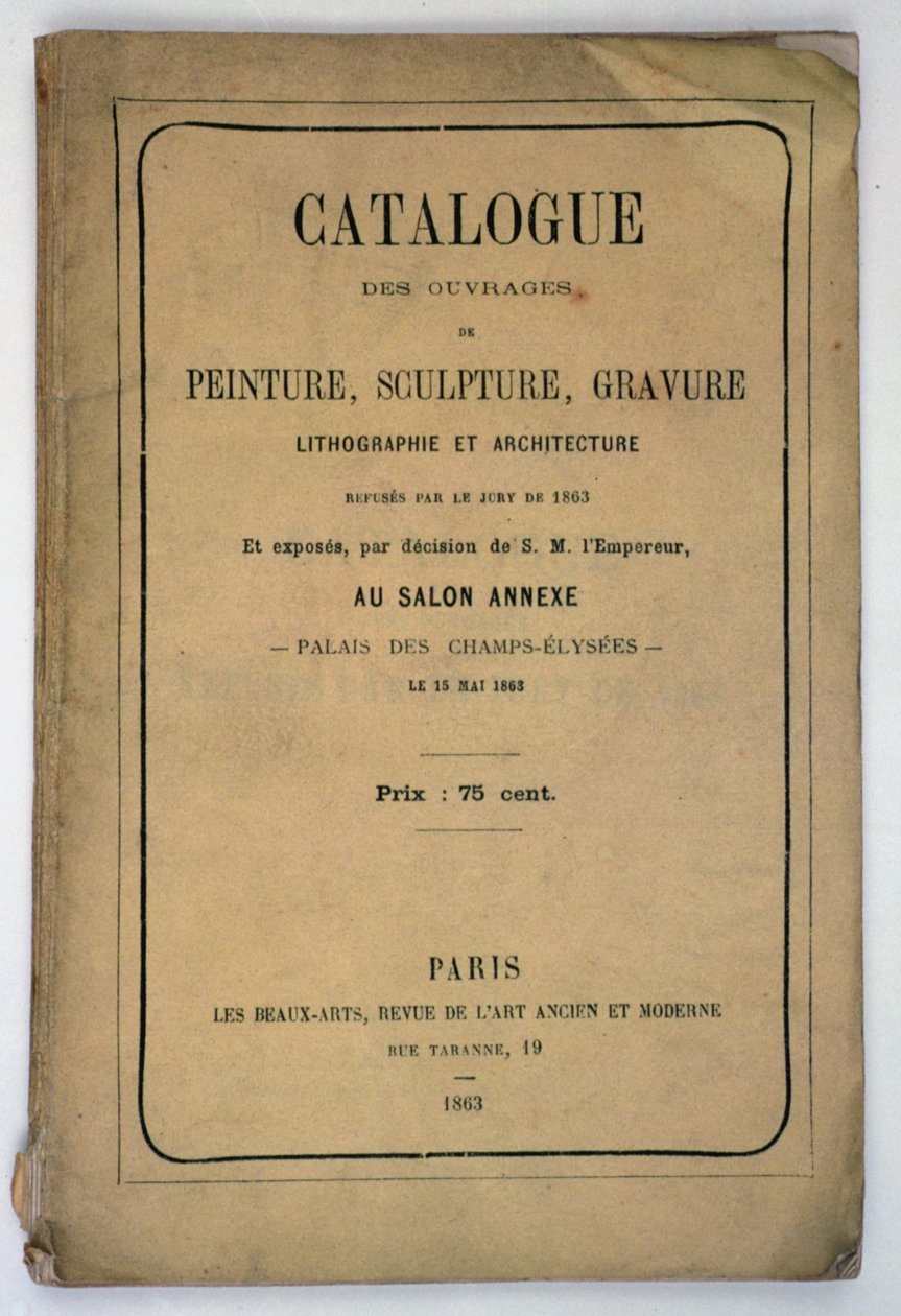 Voorkant van de catalogus voor de Salon des Refuses, 1863 door French School