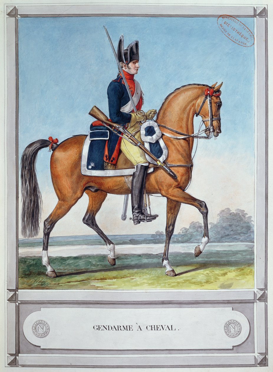 Gendarme te paard, ca. 1812 door French School