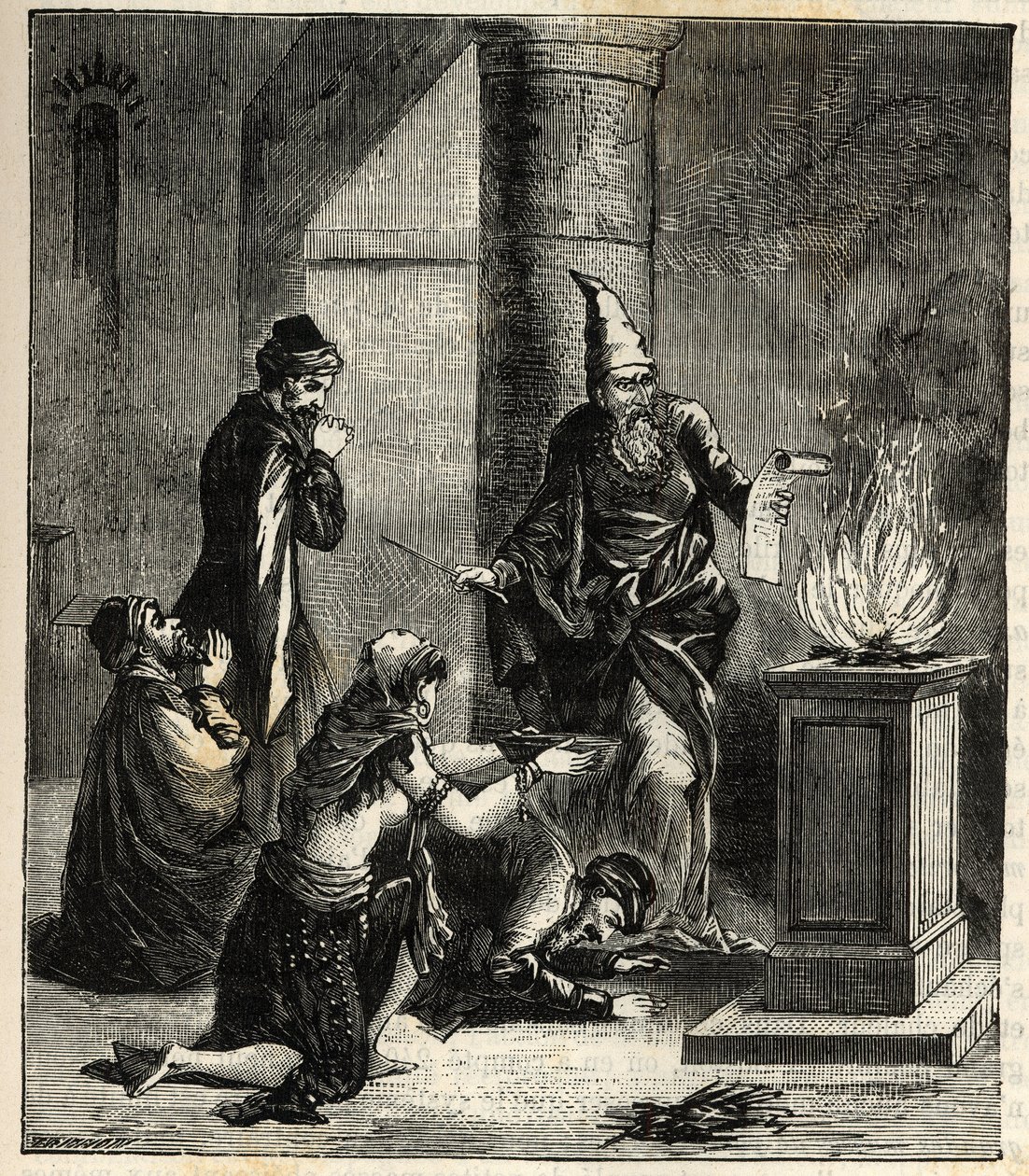 Guebres (of Zoroastrianen) - Vuuraanbidders - Gravure in 