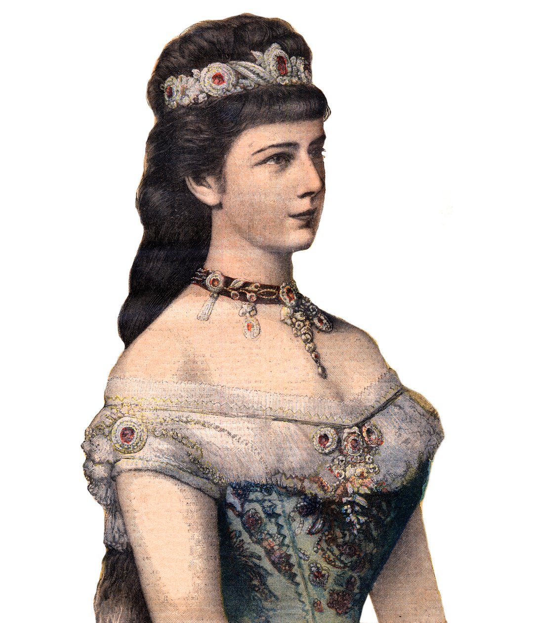 Gasten van Frankrijk: Keizerin Elisabeth (Sissi), gemalin van Frans Jozef I van Oostenrijk in 