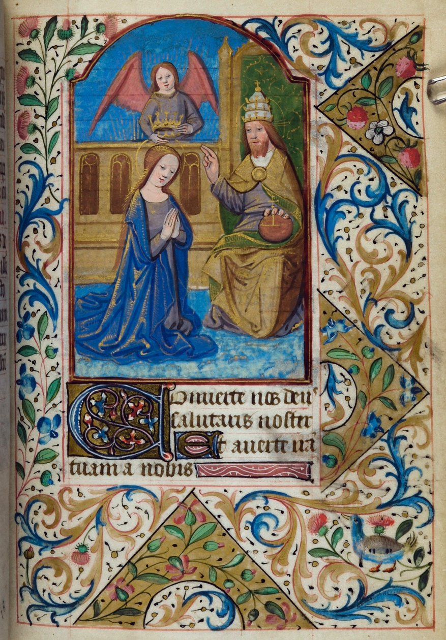 Kroning van de Maagd, uit Getijdenboek, Gebruik van Parijs, midden 15e eeuw door French School