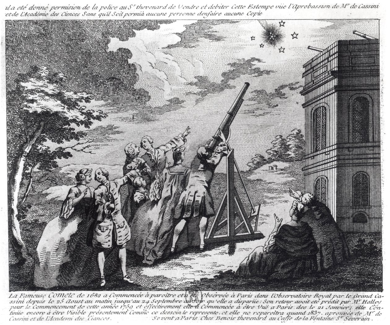 Halleys Komeet Geobserveerd in 1759 door Cassini III (1714-84) door French School