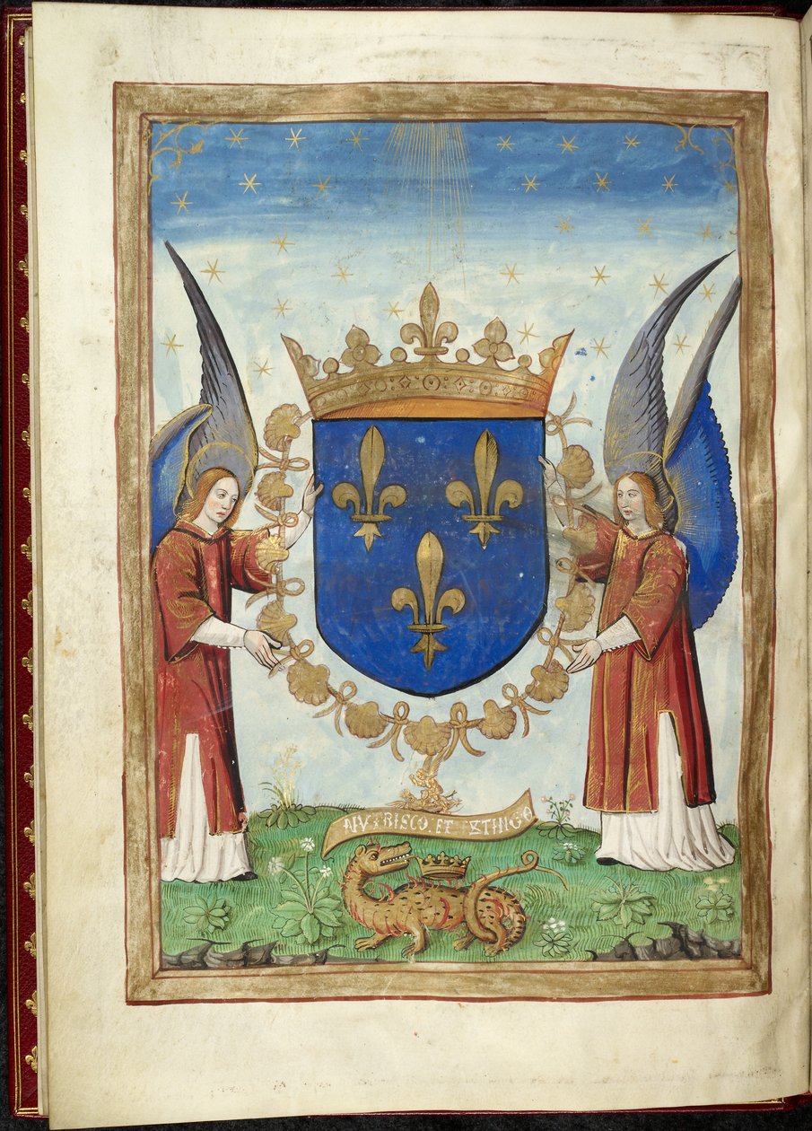 Harley 4939 f. 6v, Wapenpagina uit Histoire des guerres des romains, door Appian, c.1515-17 door French School