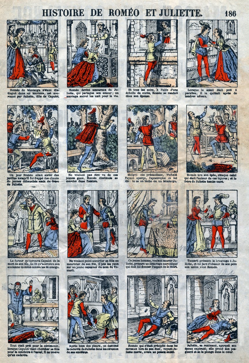 Geschiedenis van Romeo en Julia naar het toneelstuk van William Shakespeare. door French School