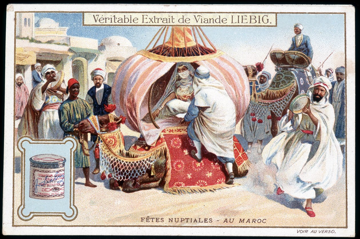 Huwelijksreis in Marokko - chromo. Liebig, ca. 1895 door French School