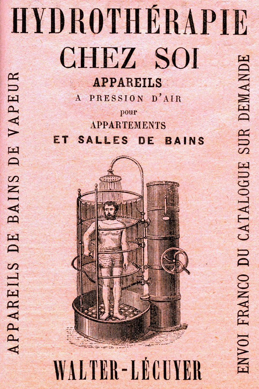 Hydrotherapie thuis: luchtdrukapparaten voor appartementen en badkamers - douche - hygiëne - netheid - modern comfort - water - reclame door French School
