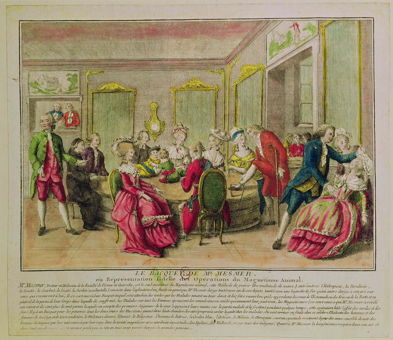 Hypnosesessie met Franz Anton Mesmer (1734-1815), 1784 door French School
