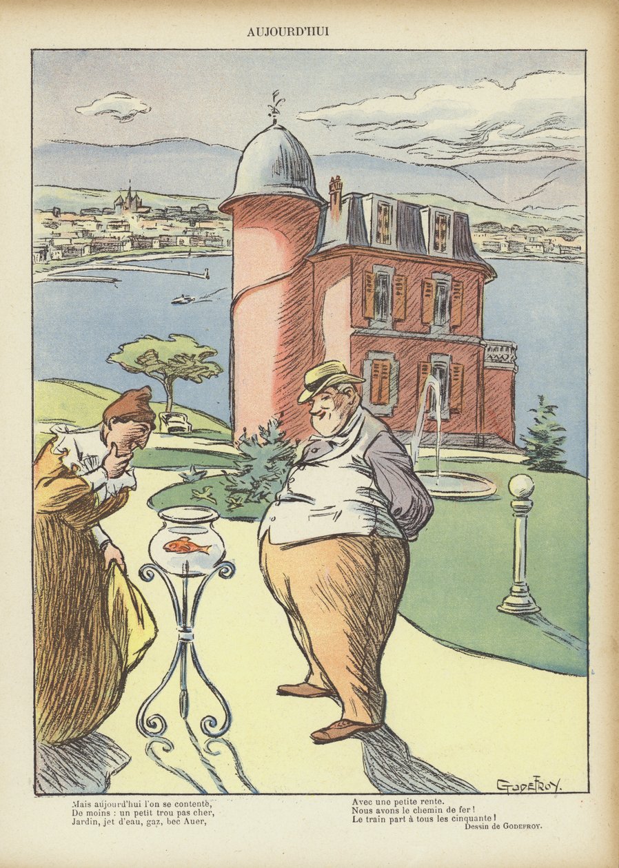 Illustratie voor Le Rire (kleurenlitho) door French School