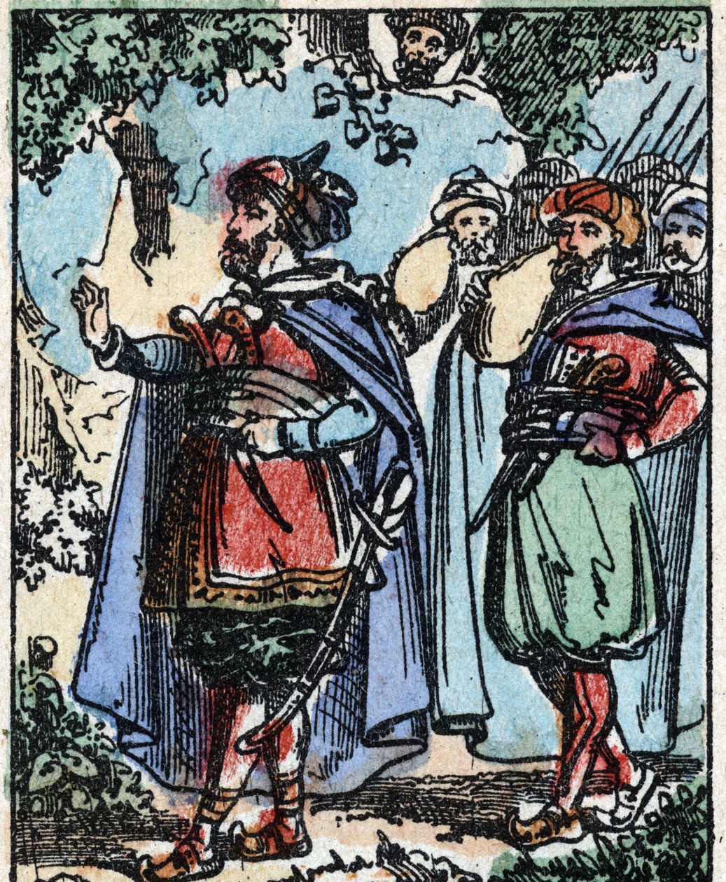 Illustratie voor de verhalen van Duizend-en-een-nacht. Ali-Baba (Ali Baba). Houtsnede van Imaging Pellerin - Epinal, eind 19e eeuw. door French School