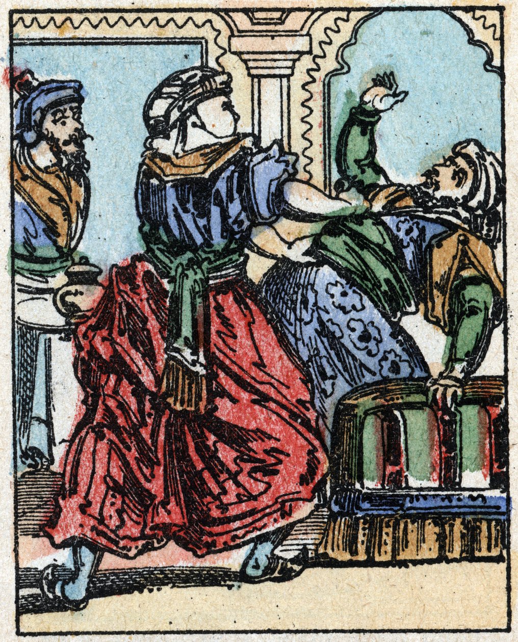 Illustratie voor de verhalen van Duizend-en-een-nacht. Ali-Baba. Houtsnede van Imaging Pellerin - Epinal, z.d. Eind 19e eeuw. door French School