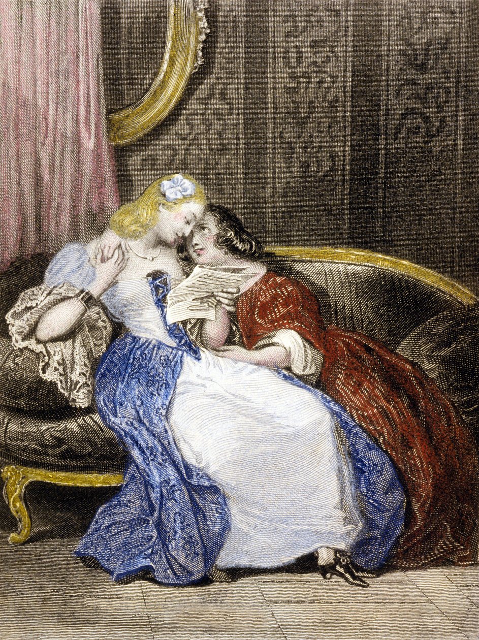 Illustratie uit Julie of de Nieuwe Heloise, ca. 1852 door French School