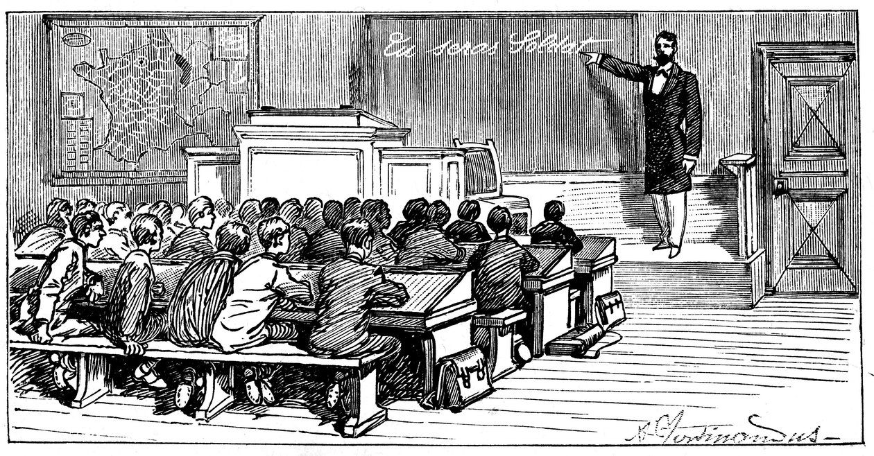 Illustratie van het boek van Emile Lavisse "Tu seras soldat", Armand Colin, 1899 door French School