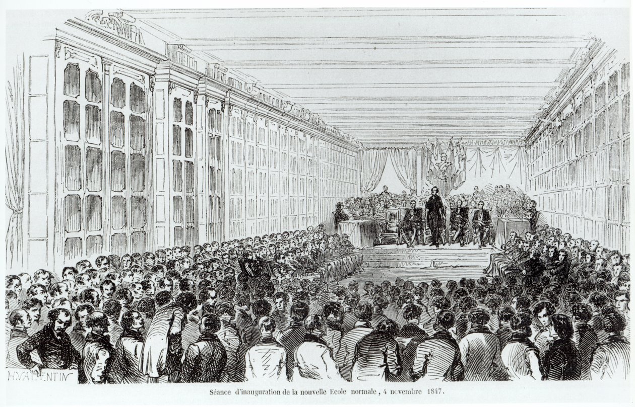 Inhuldiging van de Ecole Normale Superieure in Parijs, uit Les Tableaux de Paris door Texier, 1852 door French School