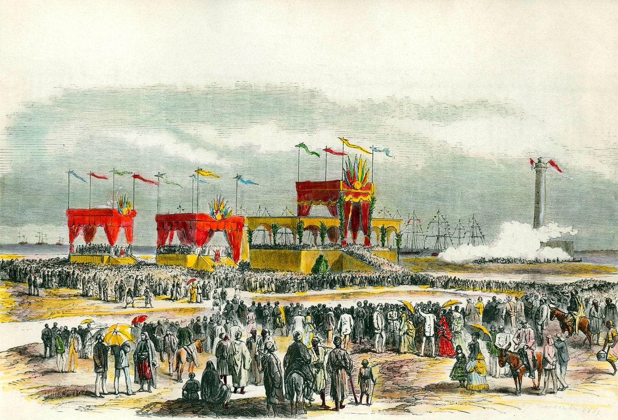 Inhuldiging van het Suezkanaal in Egypte in 1869: de 