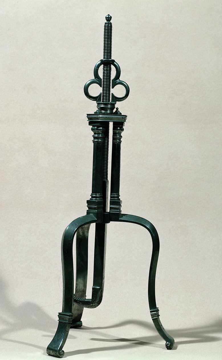 Instrument voor trepanatie, vergelijkbaar met een geïllustreerd door Ambroise Pare (ca. 1510-90) 16e-17e eeuw (metaal) door French School