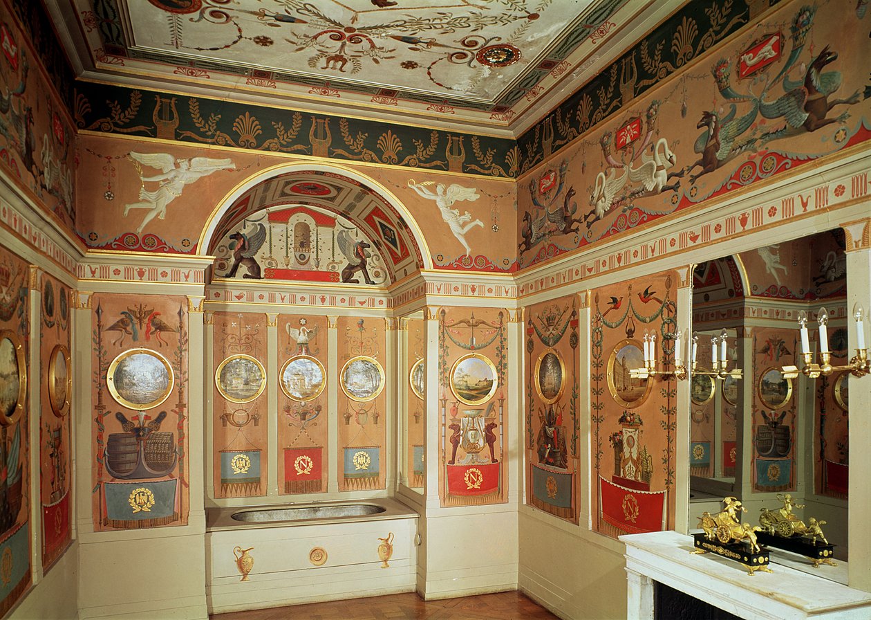Interieur van Napoleons badkamer, gebouwd in 1807 door French School