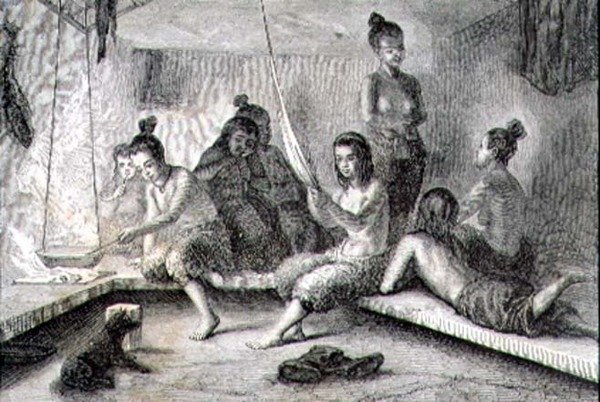 Interieur van een Eskimohut in de jaren 1860 door French School
