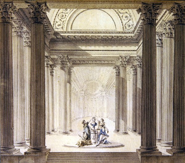 Interieur van de Tempel van de Deugd, ca. 1770 door French School