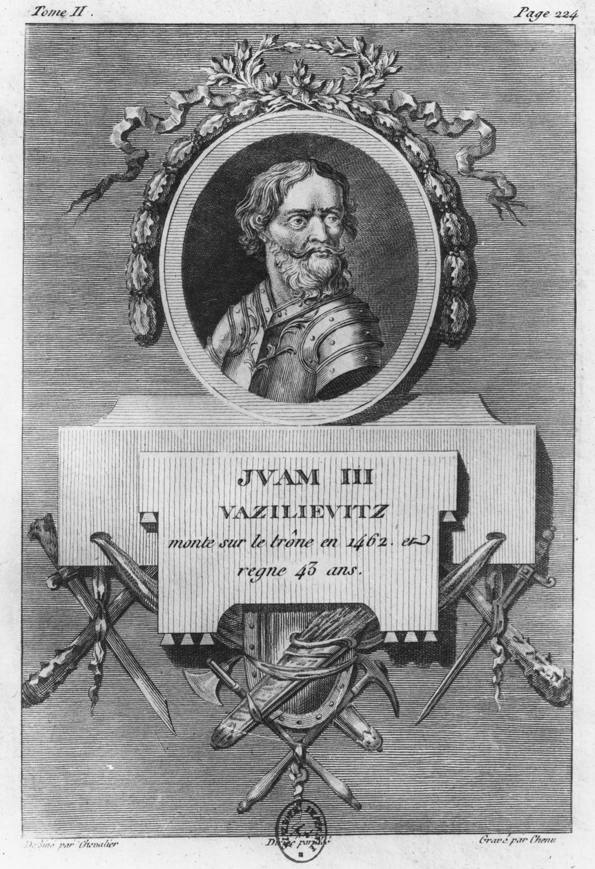 Ivan III de Grote (gravure) door French School