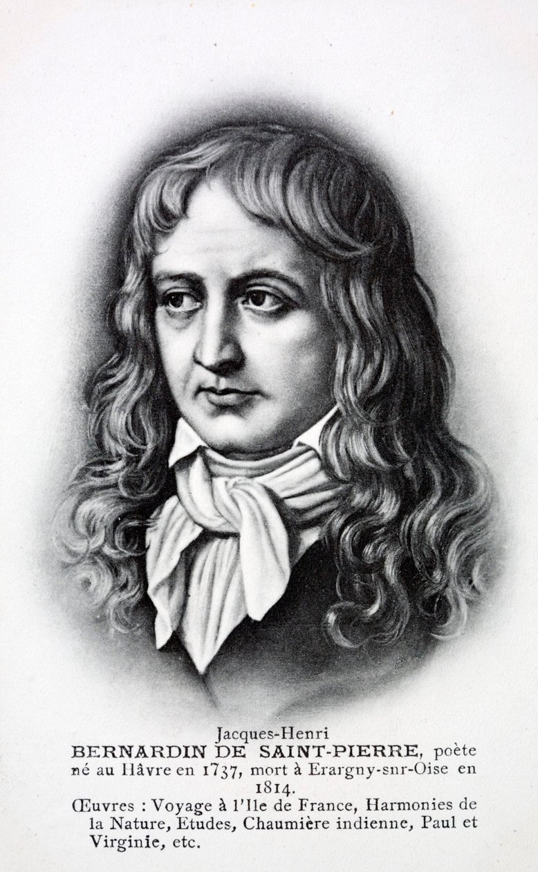 Jacques-Henri Bernardin de Saint-Pierre, Frans schrijver (litho) door French School