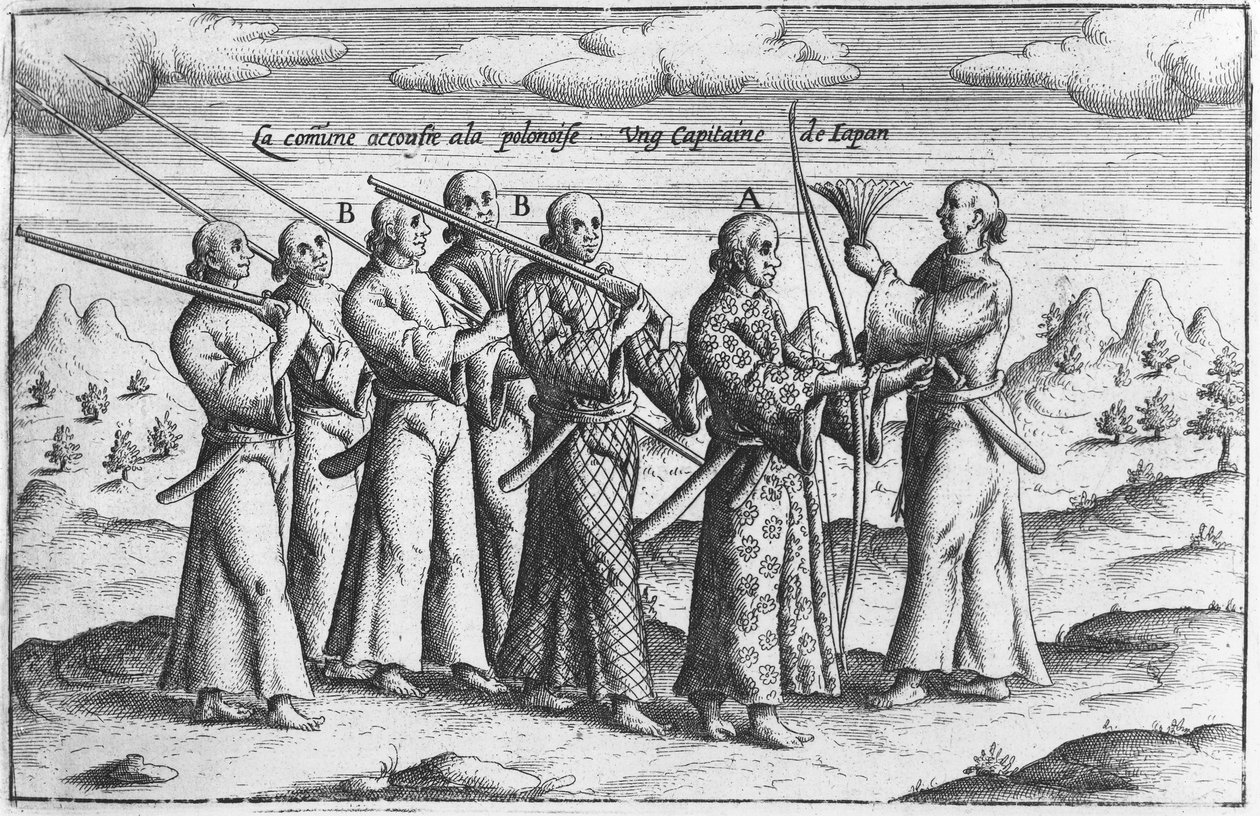 Japanse edelman met escorte, ca. 1660 door French School