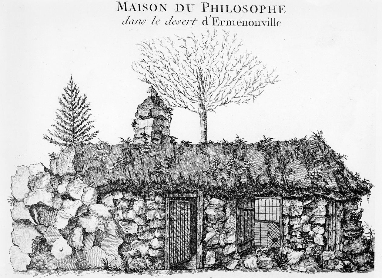 Jean-Jacques Rousseaus Hermitage in Ermenonville door French School