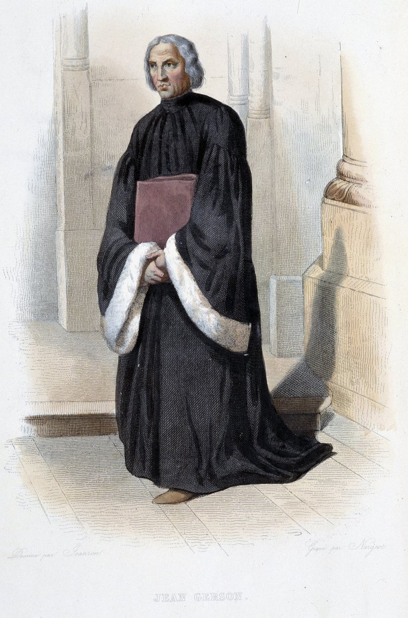 Jean de Gerson, Franse prediker en theoloog (1363-1429) - in "Le Plutarque francais", door Mennechet, Parijs door French School
