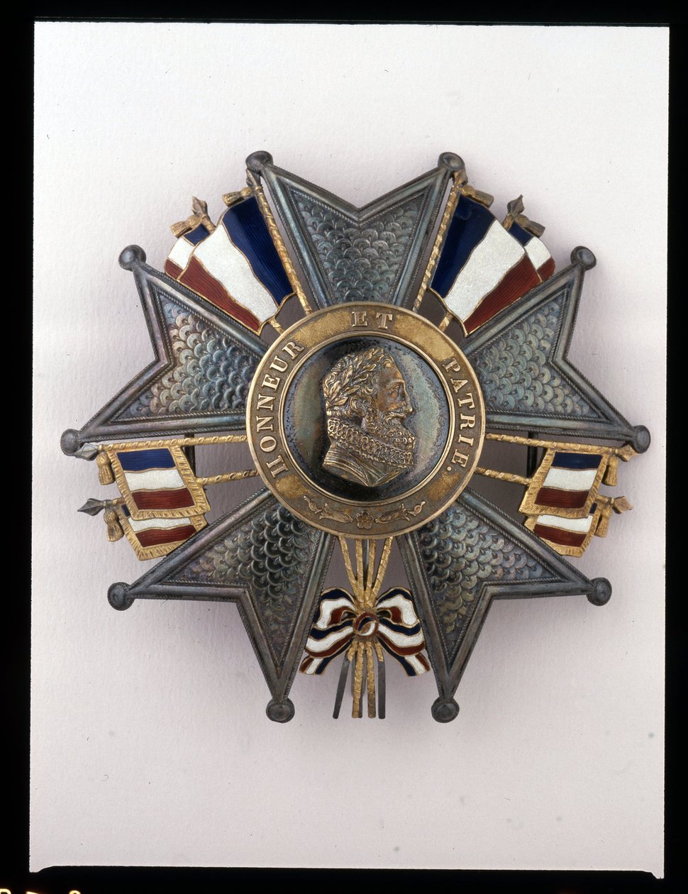 Julimonarchie - Plaque van het Grootkruis, Louis Philippe 1e: Eer en Vaderland - (effigie van Hendrik IV) coll. Soldaten van Antan door French School