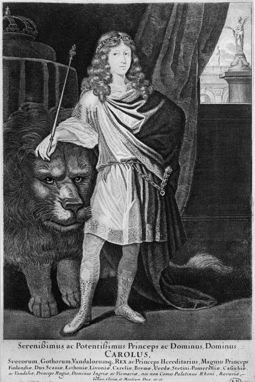 Koning Karel XII (1682-1718) van Zweden, eind 17e eeuw door French School