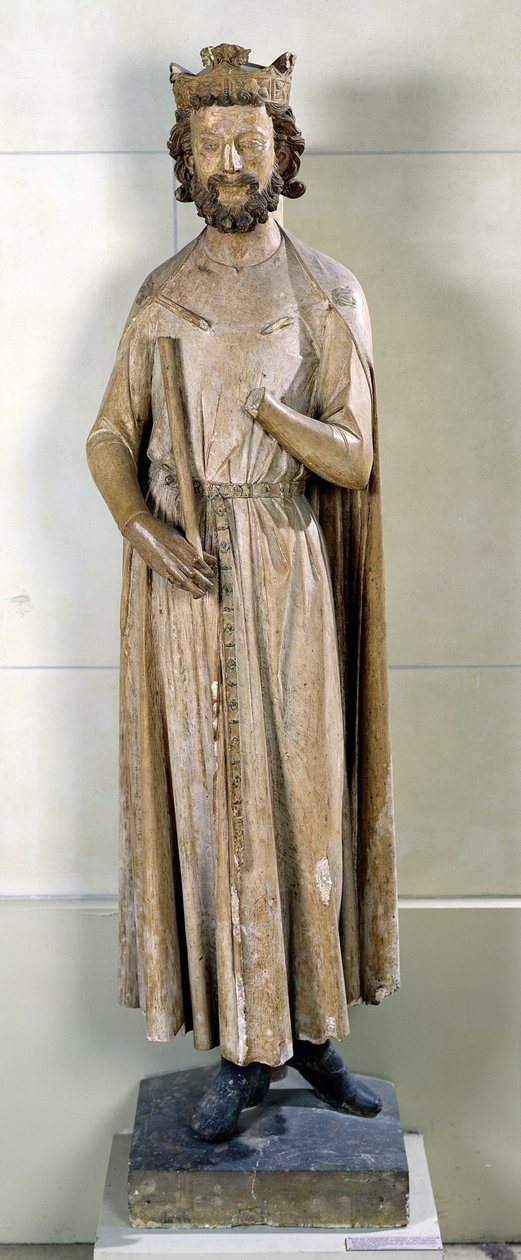 Koning Childebert I (497-558) uit de Abdij van Saint-Germain-des-Prés, ca. 1239-44 (kalksteen) door French School